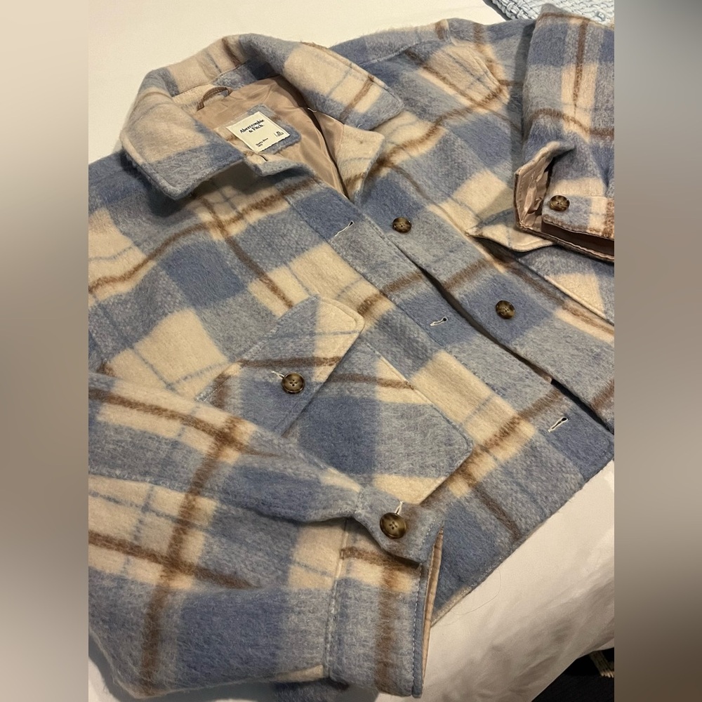 Abercrombie & Fitch Wool-Blend Utility Shirt Jacket